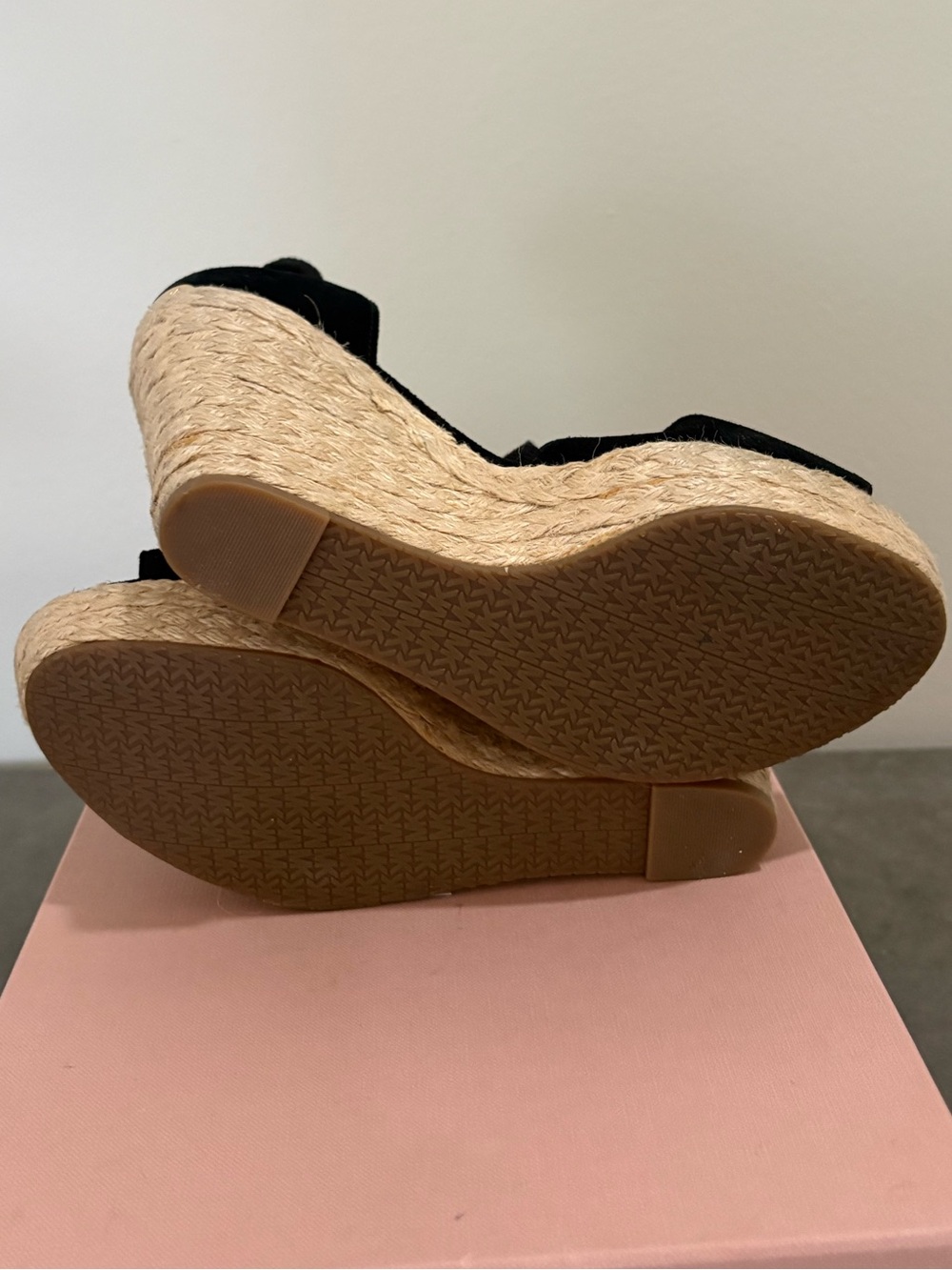 MICHAEL Michael Kors Lilah suede Wedge Open Toe Ankle Wrap Espadrilles 6.5 - Picture 9 of 9